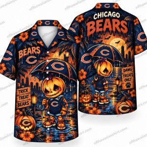 Chicago Bears Pumpkin Witch Night Halloween Hawaiian Shirt