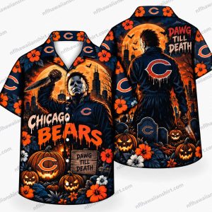 Chicago Bears Reaper Death Path Halloween Hawaiian Shirt