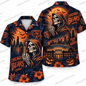Chicago Bears Reaper Stadium Halloween Hawaiian Shirt