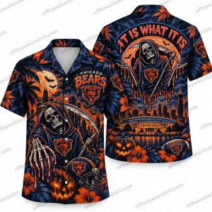 Chicago Bears Reaper Stadium Halloween Hawaiian Shirt