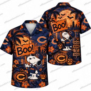 Chicago Bears Snoopy BOO Halloween Hawaiian Shirt