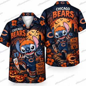 Chicago Bears Stitch Football Halloween Hawaiian Shirt