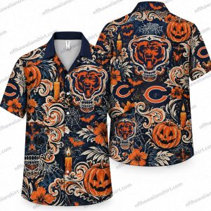 Chicago Bears Tattoo Icon Repeat Halloween Hawaiian Shirt