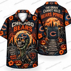 Chicago Bears Undead Football Graveyard Halloween Hawaiian Shirt