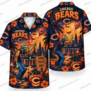 Chicago Bears Witch Stadium Halloween Hawaiian Shirt