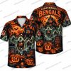 Cincinnati Bengals Skeleton Summerween Vacation Halloween Hawaiian Shirt