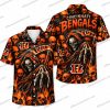 Cincinnati Bengals Ghost Graveyard Who Dey Halloween Hawaiian Shirt