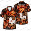 Cincinnati Bengals Haunted Castle Black Cat Night Halloween Hawaiian Shirt