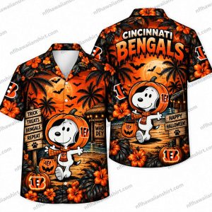 Cincinnati Bengals Snoopy Pumpkin Halloween Hawaiian Shirt