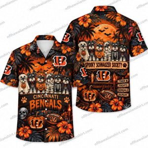 Cincinnati Bengals Spooky Society Halloween Hawaiian Shirt