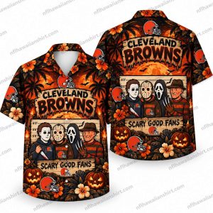 Cleveland Browns Horror Icons Scary Good Fans Halloween Hawaiian Shirt