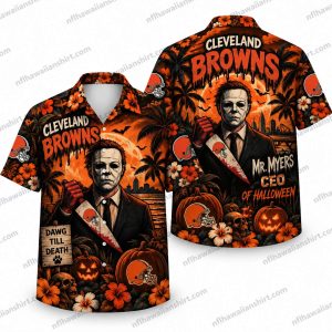 Cleveland Browns Michael Myers CEO Halloween Hawaiian Shirt