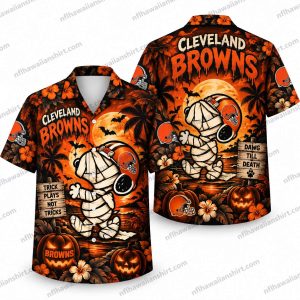 Cleveland Browns Mummy Dawg Tricks Halloween Hawaiian Shirt