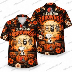 Cleveland Browns Snoopy Pumpkin Patch Halloween Hawaiian Shirt