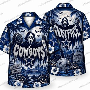 Dallas Cowboys Ghostface Stadium Halloween Hawaiian Shirt