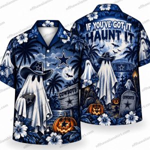 Dallas Cowboys Haunt It Ghost Graveyard Halloween Hawaiian Shirt