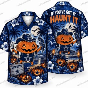 Dallas Cowboys Haunt It Pumpkin Stadium Halloween Hawaiian Shirt