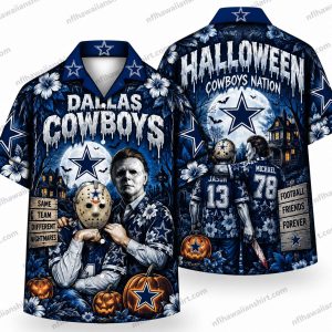 Dallas Cowboys Jason Voorhees and Michael Myers Halloween Hawaiian Shirt