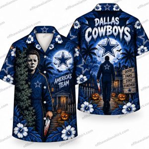Dallas Cowboys Michael Myers Friend Night Halloween Hawaiian Shirt