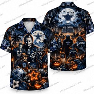Dallas Cowboys Michael Myers Graveyard Halloween Hawaiian Shirt