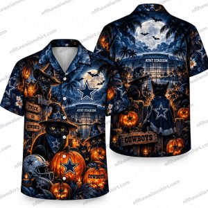 Dallas Cowboys Orange Pumpkin Stadium Halloween Hawaiian Shirt
