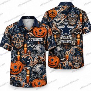 Dallas Cowboys Orange Vintage Halloween Repeat Halloween Hawaiian Shirt