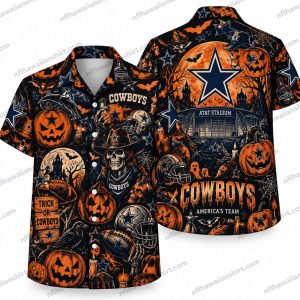 Dallas Cowboys Orange Western Halloween Repeat Halloween Hawaiian Shirt