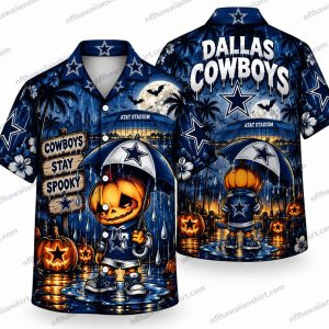 Dallas Cowboys Pumpkin Cowboy Lantern Night Halloween Hawaiian Shirt