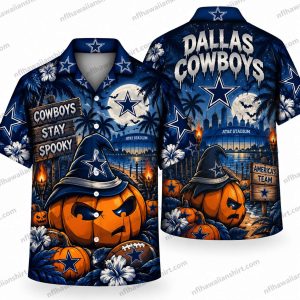 Dallas Cowboys Pumpkin Cowboy Stay Spooky Halloween Hawaiian Shirt