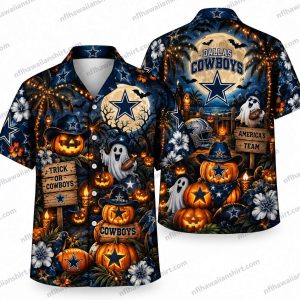 Dallas Cowboys Pumpkin Cowboy Trick-or-Treat Halloween Hawaiian Shirt