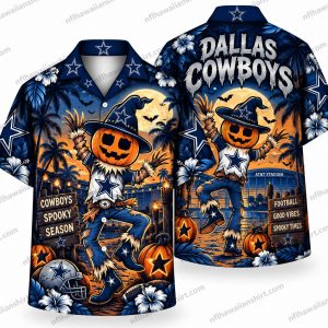 Dallas Cowboys Pumpkin Football Night Halloween Hawaiian Shirt