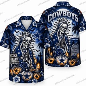 Dallas Cowboys Reaper Cowboys Graveyard Halloween Hawaiian Shirt