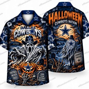 Dallas Cowboys Reaper Halloween Graveyard Halloween Hawaiian Shirt