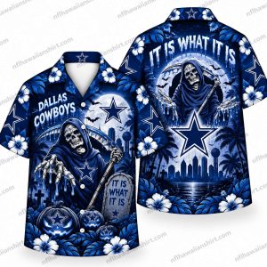 Dallas Cowboys Reaper It Is What It Is Halloween Hawaiian Shirt