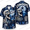 Dallas Cowboys Pumpkin Head Skeleton Night Halloween Hawaiian Shirt Dallas Cowboys Pumpkin Head Skeleton Night Halloween Hawaiian Shirt