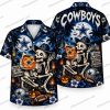 Dallas Cowboys Hello Kitty Skeleton Halloween Hawaiian Shirt