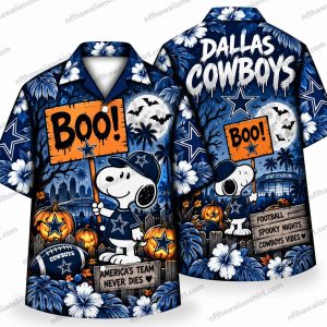 Dallas Cowboys Snoopy Boo Pumpkin Halloween Hawaiian Shirt