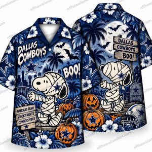 Dallas Cowboys Snoopy Mummy Boo Halloween Hawaiian Shirt