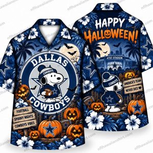 Dallas Cowboys Snoopy Witch Happy Halloween Hawaiian Shirt
