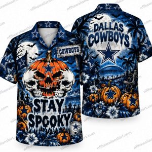 Dallas Cowboys Stay Spooky Pumpkin Cowboy Halloween Hawaiian Shirt