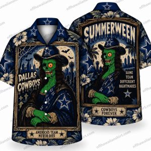 Dallas Cowboys Summerween Monster Card Halloween Hawaiian Shirt