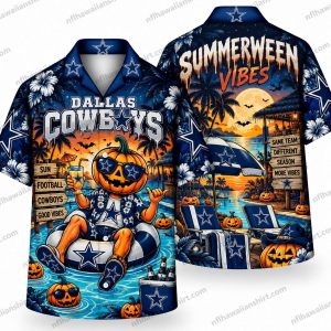 Dallas Cowboys Summerween Pumpkin Football Halloween Hawaiian Shirt