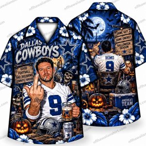 Dallas Cowboys Tony Romo #9 Halloween Hawaiian Shirt