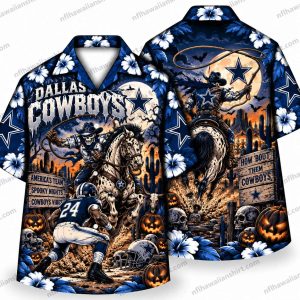 Dallas Cowboys Undead Player Graveyard Halloween Hawaiian Shirt