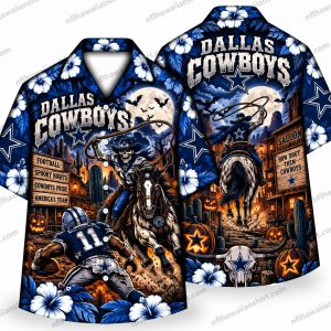 Dallas Cowboys Undead Player Western Night Halloween Hawaiian Shirt
