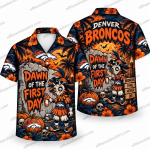 Denver Broncos Horror Doll First Day Halloween Hawaiian Shirt