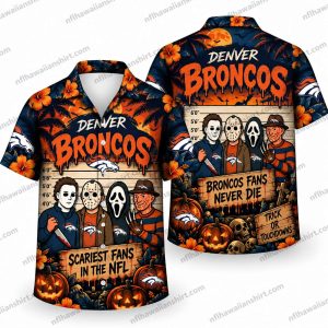 Denver Broncos Horror Icons Broncos Fans Halloween Hawaiian Shirt
