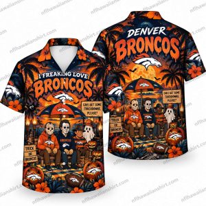Denver Broncos Horror Icons Broncos Fans Halloween Hawaiian Shirt