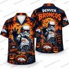 Denver Broncos Grim Reaper Touchdown Graveyard Halloween Hawaiian Shirt Denver Broncos Grim Reaper Touchdown Graveyard Halloween Hawaiian Shirt