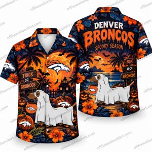 Denver Broncos Sheet Ghost Touchdown Halloween Hawaiian Shirt